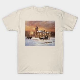 Church In The Snow Oil on Canvas T-Shirt